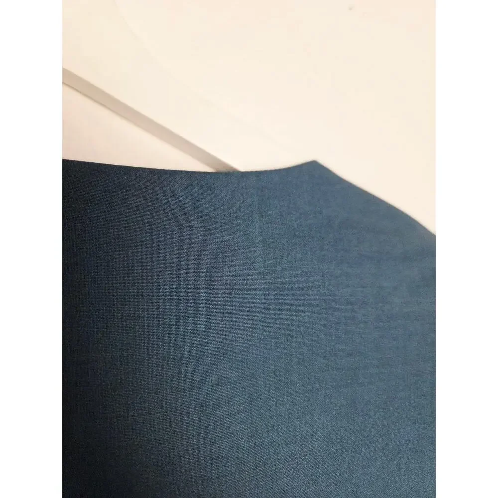 Theory Betty Dress 6 Blue Deep Teal Wool Blend Short Sleeves Sheath Career - Picture 9 of 14
